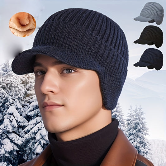 Men's Thickened Knitted Hat Ear Protection Winter Hat