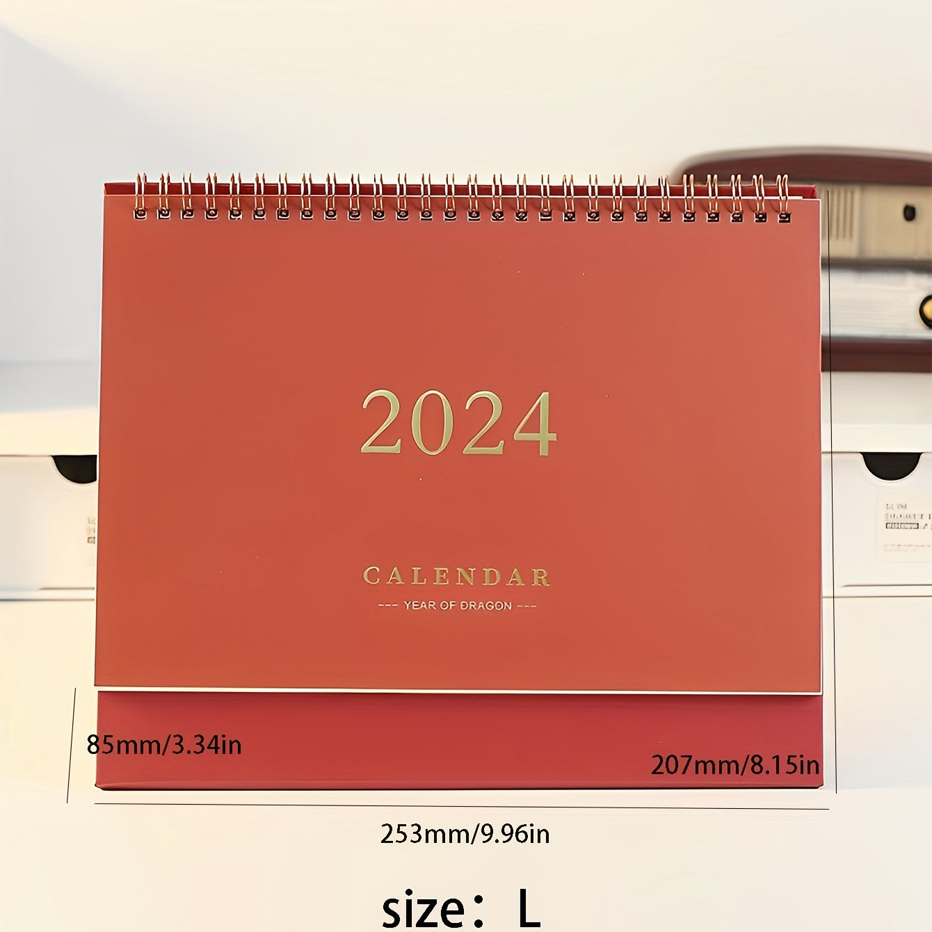 Red Bronzing Desk Calendar Small Fresh Desktop Swing Calendar Book