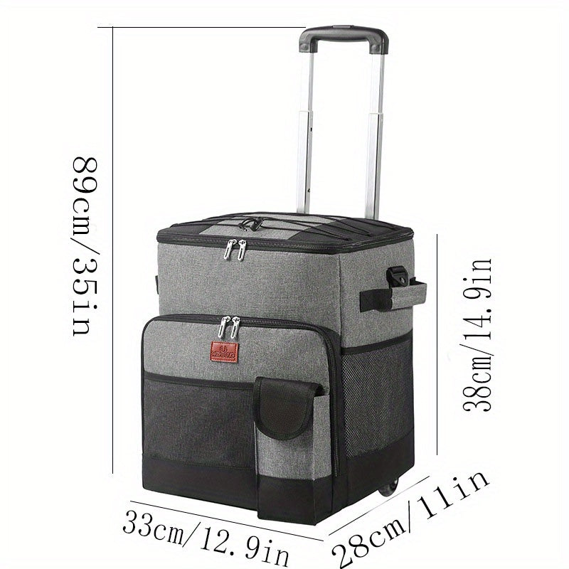 Portable Rolling Cooler Removable Wheels Insulated Collapsible Cooler On Wheels