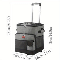 Portable Rolling Cooler Removable Wheels Insulated Collapsible Cooler On Wheels