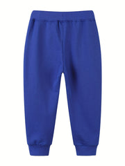 Boys Cartoon Car & Rainbow Stripe Print Sweatpants
