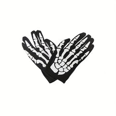 Punk Skeleton Claw Pattern Luminous Gloves for Halloween