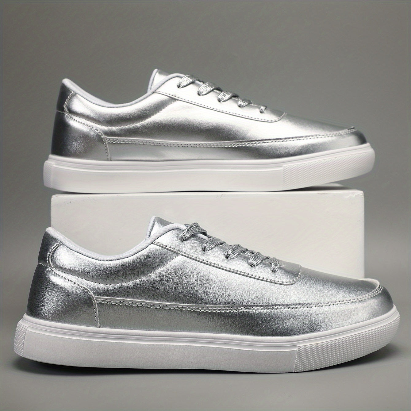 Men's Lace-up Sneakers PU Leather Skate Shoes