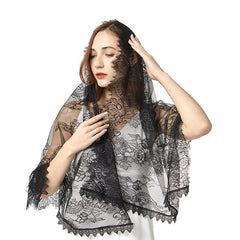 Romantic Lace Bridal Veil Headscarf for Brides
