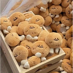 2pcs Potato Plush Pendants Soft Squishy Squeeze with Expressive Eyes & Cheeks