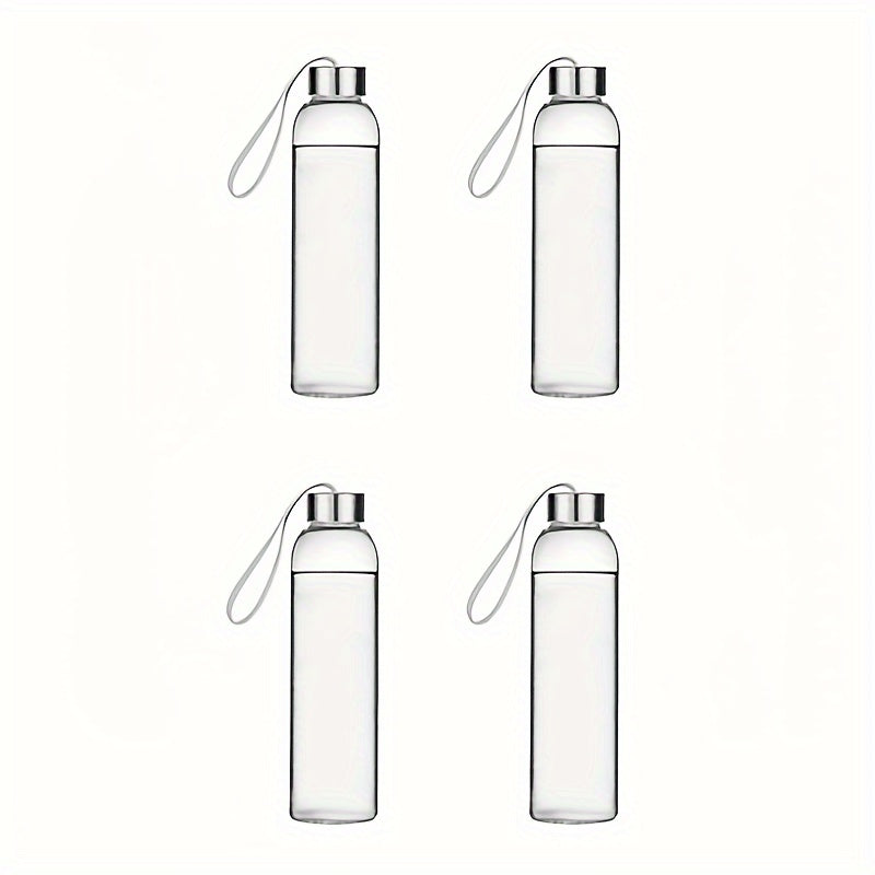 2pcs 16Oz Clear Glass Water Bottles With Rope Leakproof Glass Juice Bottle