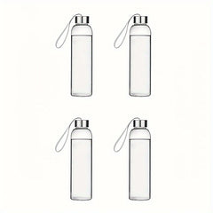 2pcs 16Oz Clear Glass Water Bottles With Rope Leakproof Glass Juice Bottle