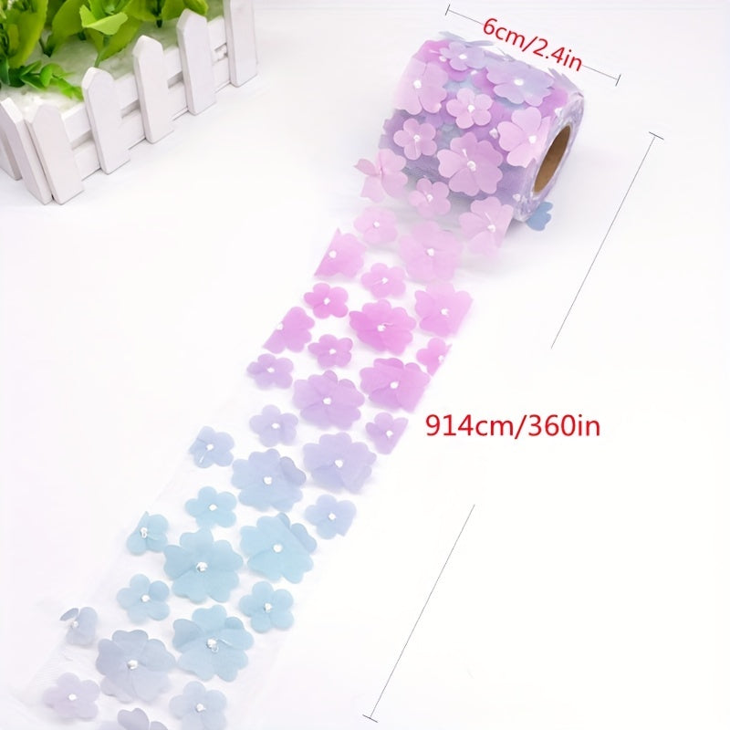Rainbow Gradient Tulle Roll 914cm Organza Gauze for DIY Headwear