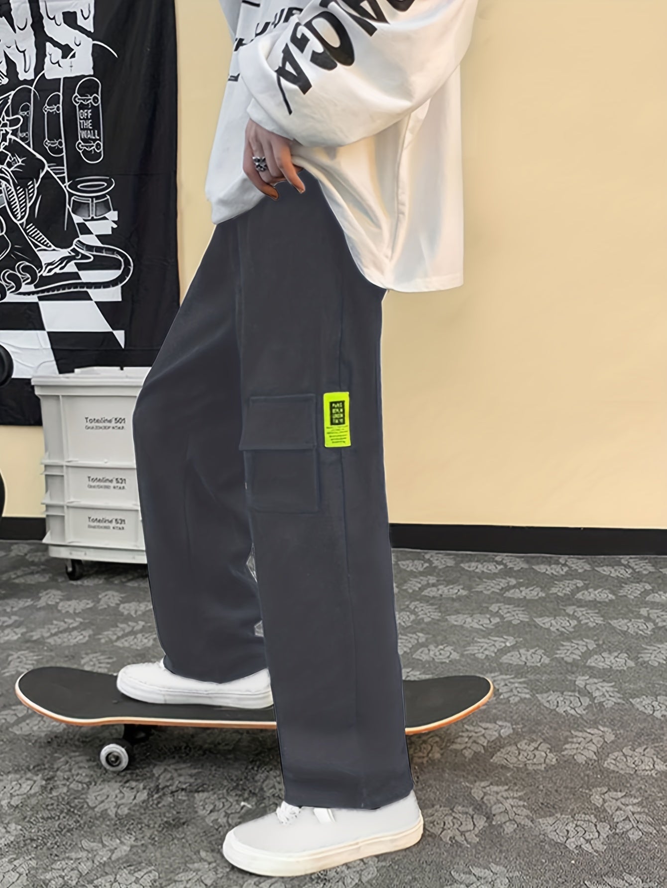 Wide Leg Sweatpants Men's Casual Solid Drawstring Pants