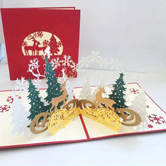 3D Cartoon Pop up Christmas Greeting Card