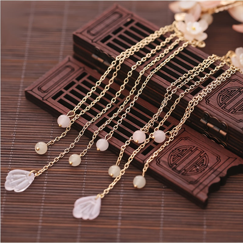Chinese Style Flower Hair Clips & Earrings Set
