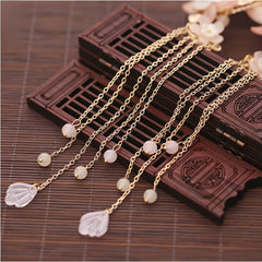 Chinese Style Flower Hair Clips & Earrings Set