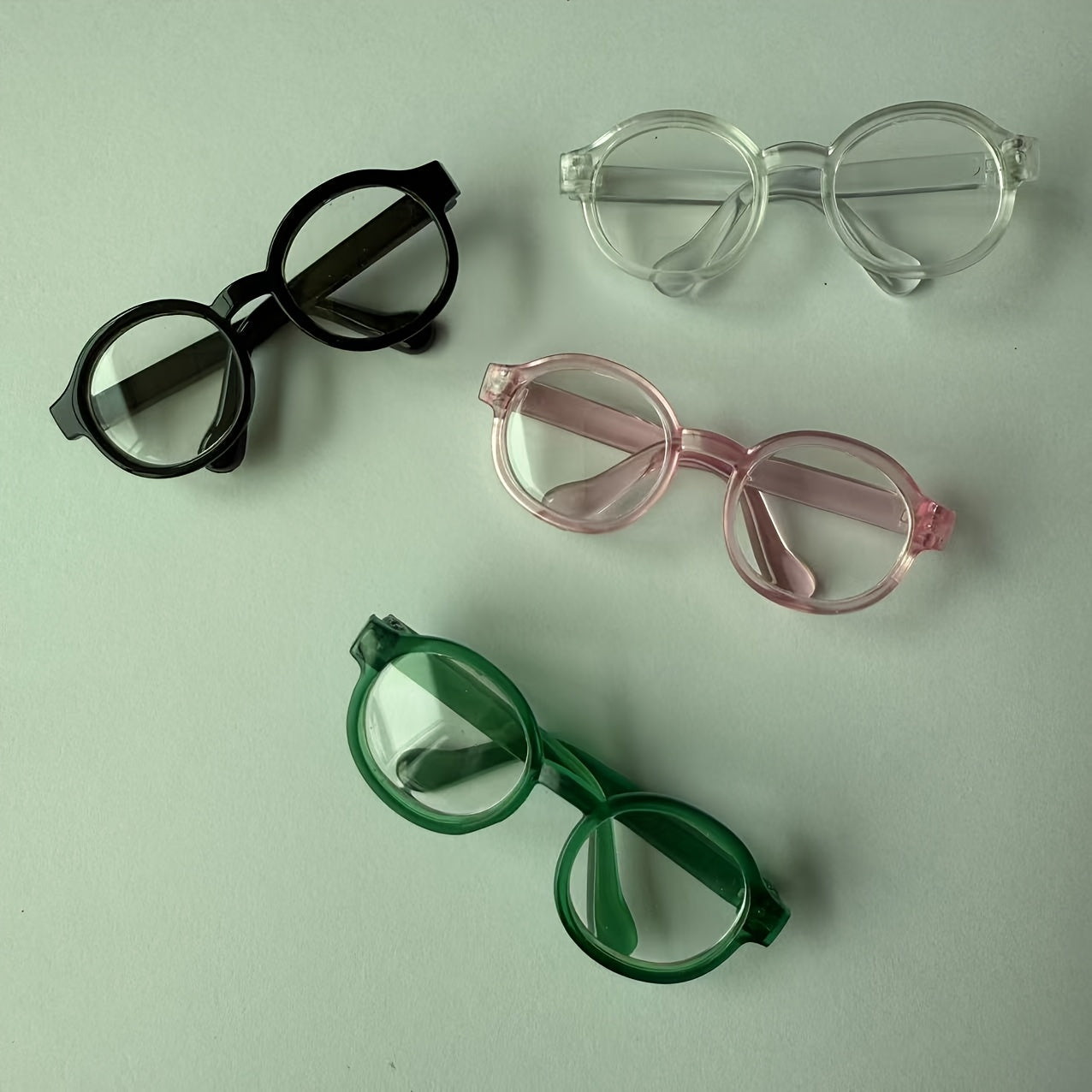 4pcs Doll Accessory Set Glasses in Pink Green for Dolls & Crafts