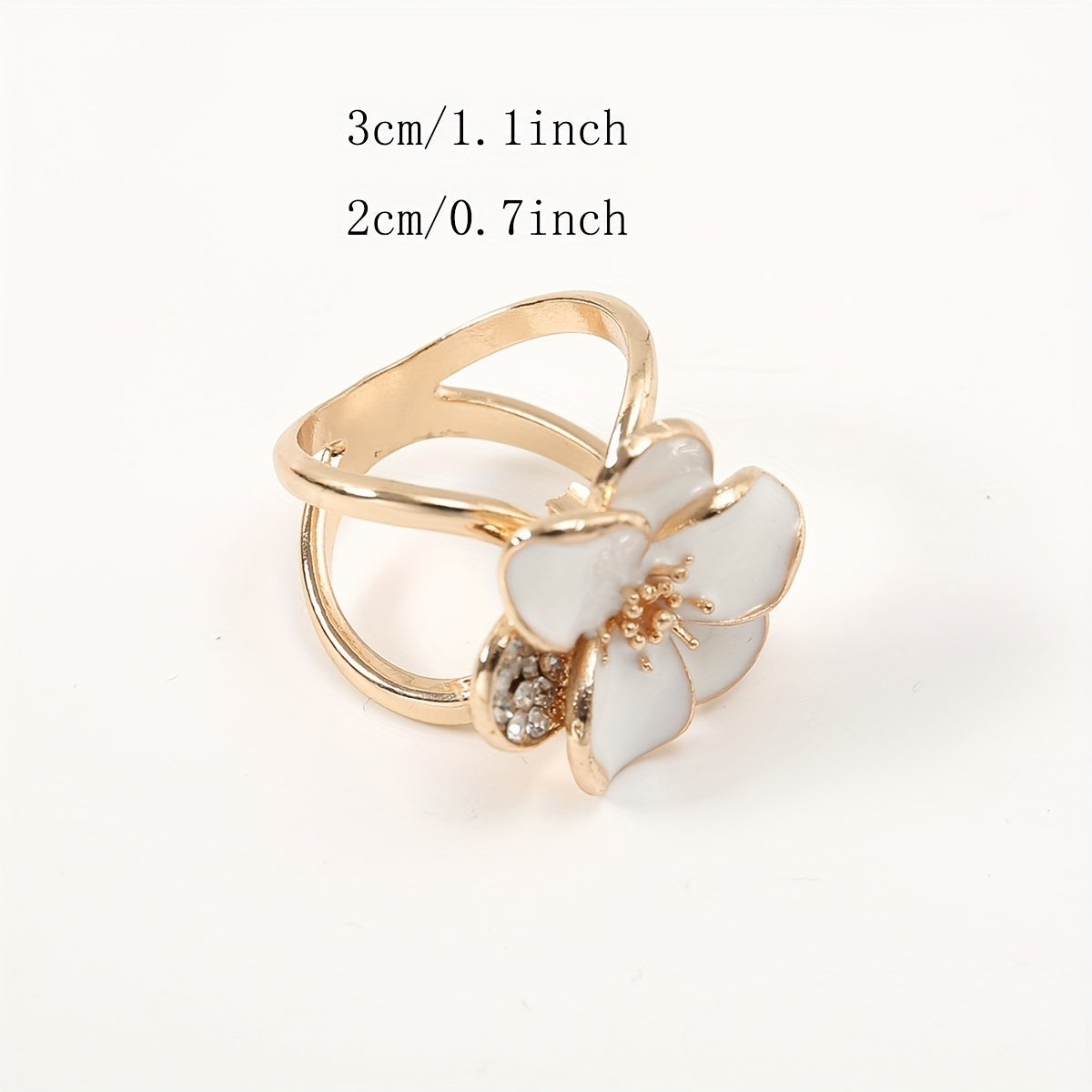 Rose Bead Silky Scarf Buckle Ring for Women