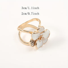 Rose Bead Silky Scarf Buckle Ring for Women