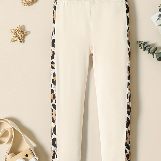 Toddler Girl Leopard Print Colorblock Elastic Leggings