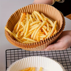 50pcs High Temp Air Fryer Liner Paper For Absorption - Disposable Baking Pads