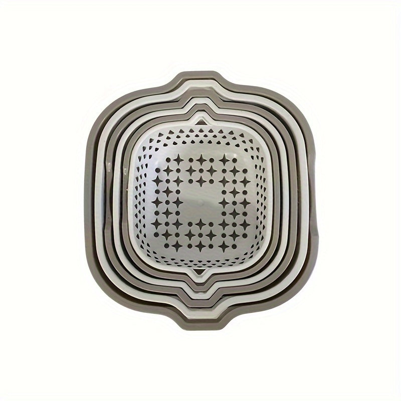 6pcs Double Plastic Drain Basket Kitchen Washing Basket