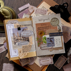 30pcs Bronzing Banknote Note Sticker Retro DIY Scrapbook Decoration