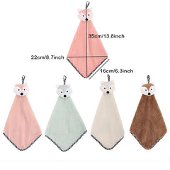 Cartoon Coral Fleece Towel for Bathroom & Kitchen