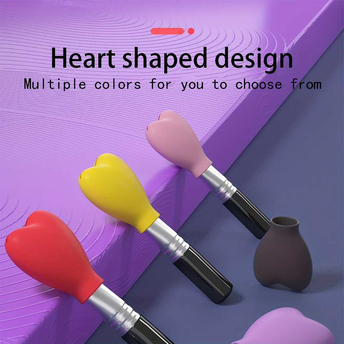 3pcs Silicone Makeup Brush Covers - Heart Shaped Travel Brush Holder