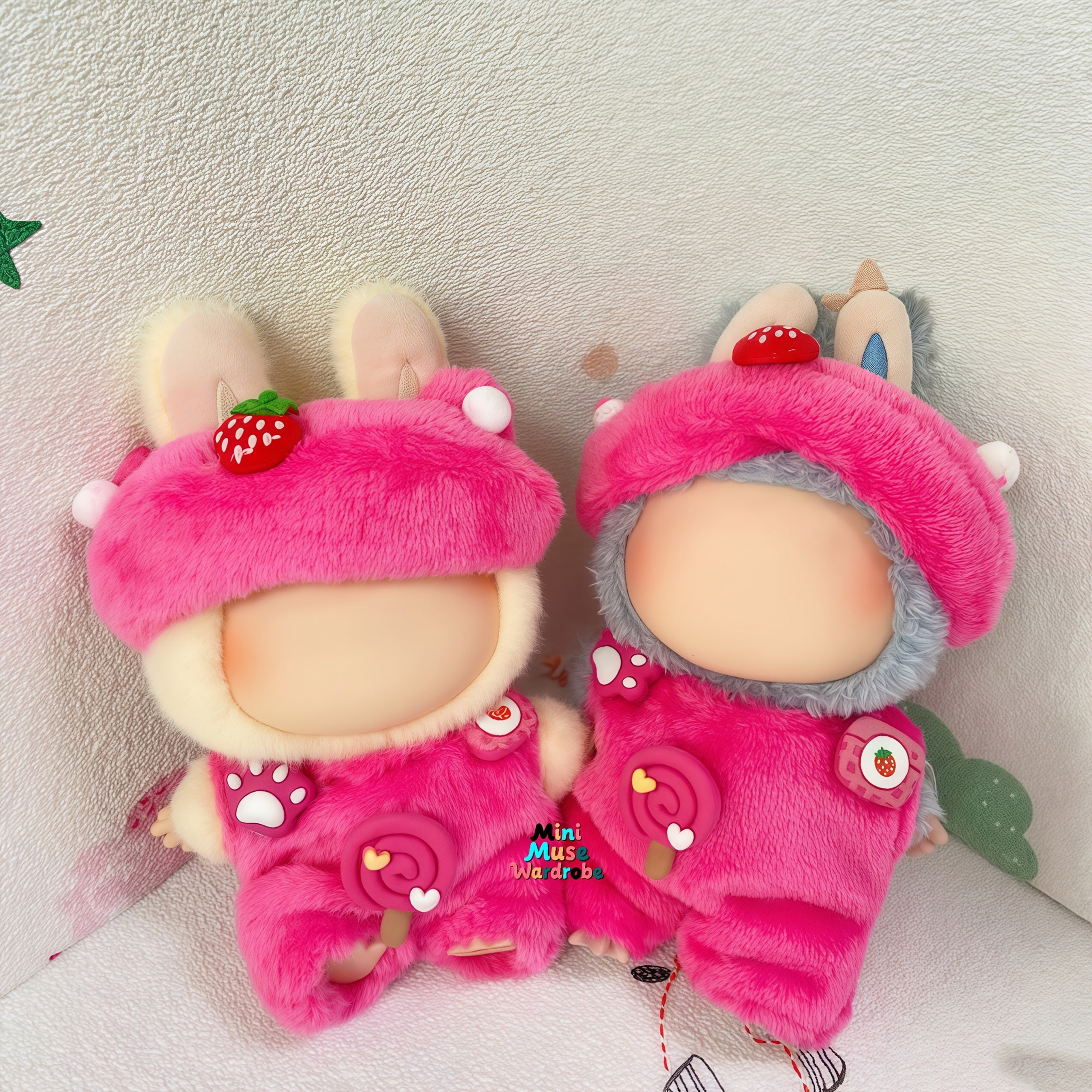 Doll Costume Strawberry Headpiece Clothes LABUBU Birthday Holiday No Dolls