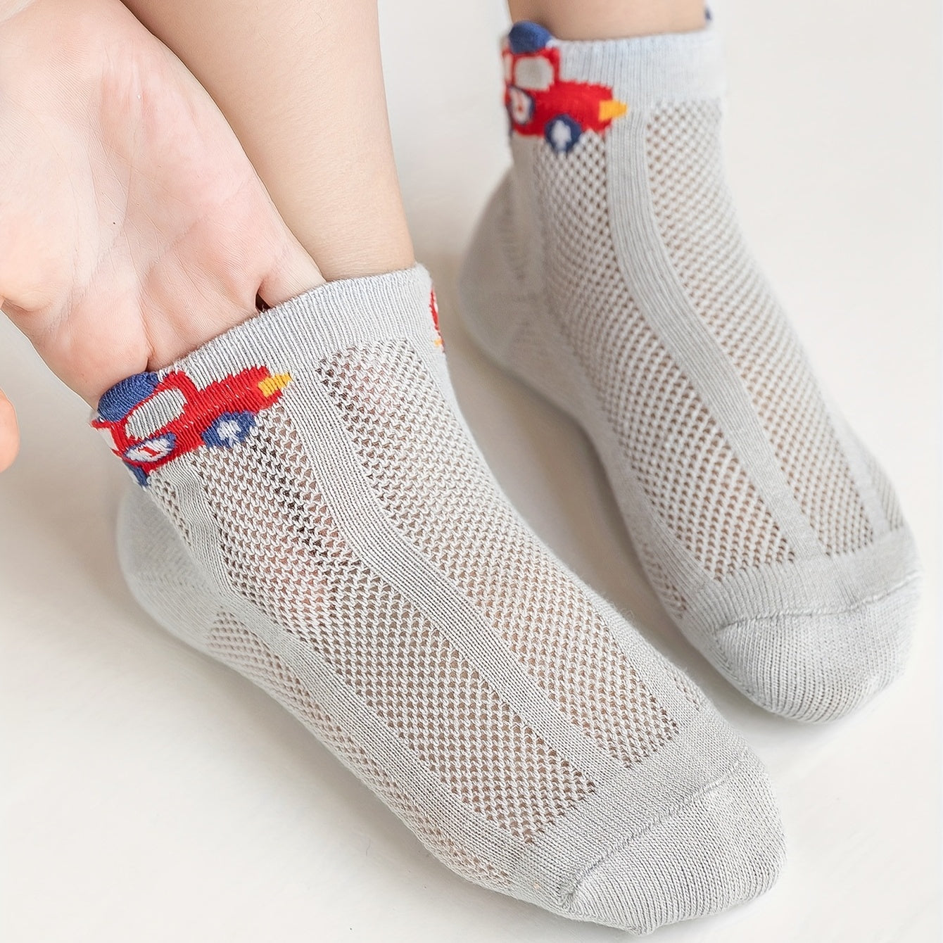 5pairs Car Breathable Soft Socks for Kids Teen