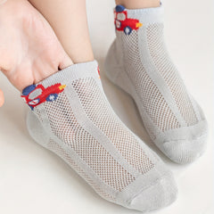 5pairs Car Breathable Soft Socks for Kids Teen