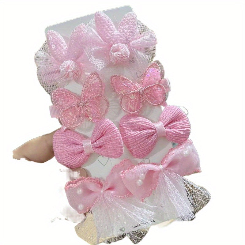 8pcs Butterfly Flowers Bow Hair Clips Set for Girls Kids