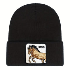 Horse Pattern Beanie Hat for Men