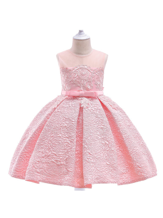 Embroidered Flower Girl Princess Dress for Party, Wedding, Performance