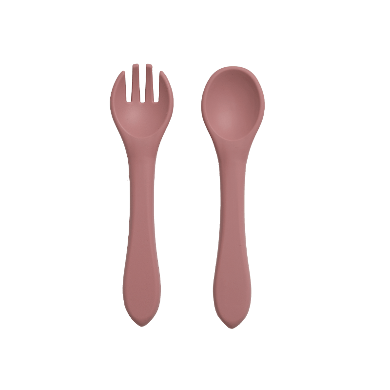 2pcs Baby Silicone BPA-Free Tableware Set with Spoon & Fork