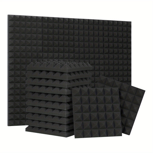 24pcs Acoustic Foam Panels 12x12x2 Pyramid High Density Acoustic Panels