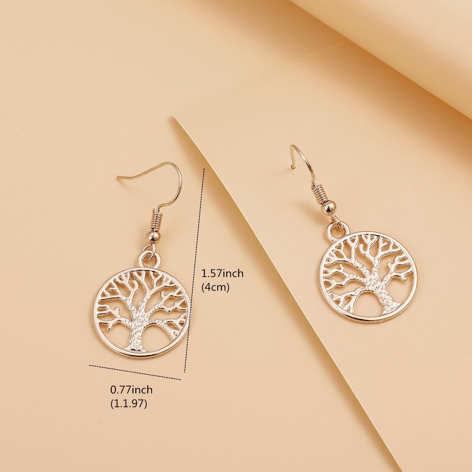 Golden Tree Of Life Earrings Women's Jewelry Gift