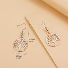 Golden Tree Of Life Earrings Women's Jewelry Gift
