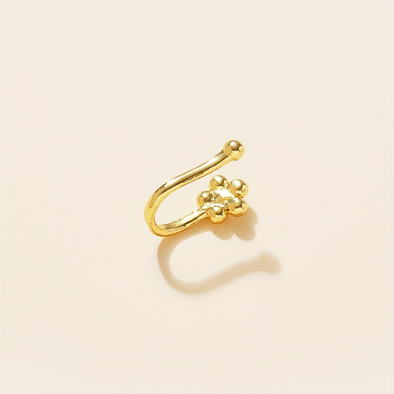 Copper U Shape Nose Clip Flower Non-Piercing Nose Ring
