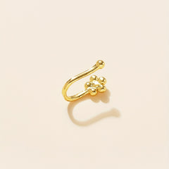 Copper U Shape Nose Clip Flower Non-Piercing Nose Ring