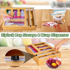 1pc Bamboo Storage Box 6 in 1 Kitchen Drawer Organizer