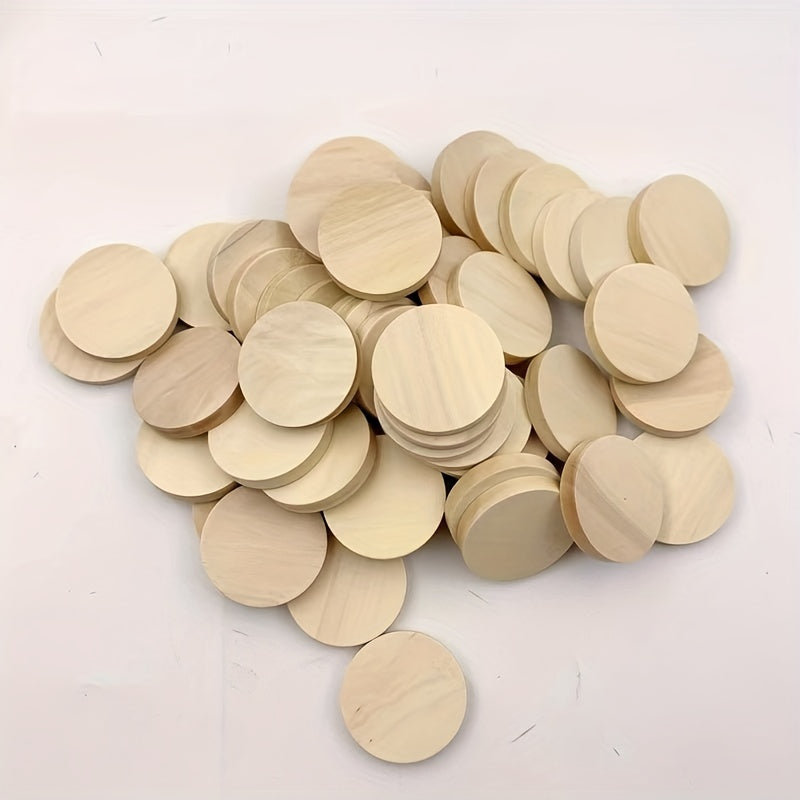 50pcs 5mm Thick Wooden Logs for DIY Projects