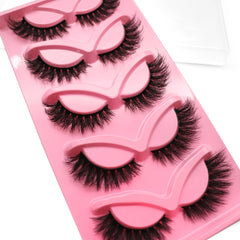 5 Pairs Thick 18mm Fluffy False Eyelashes Cat Eye Lashes