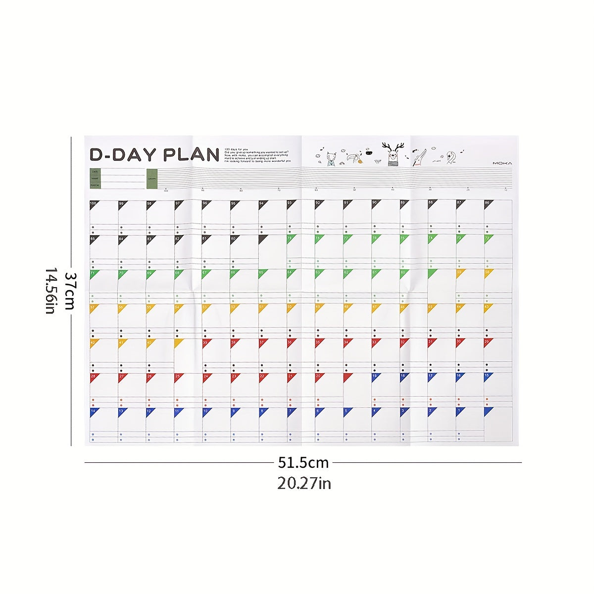 2pcs 100 Days Planner Self Discipline Learning Schedule