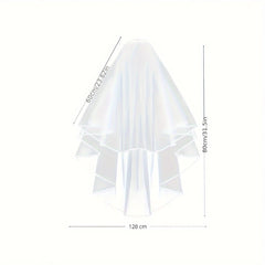 Bride & Groom Wedding Party Hat and Veil Set