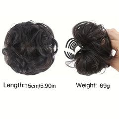 Wavy Curly Claw Clip In Bun Hair Piece Tousled Updo Hairpiece