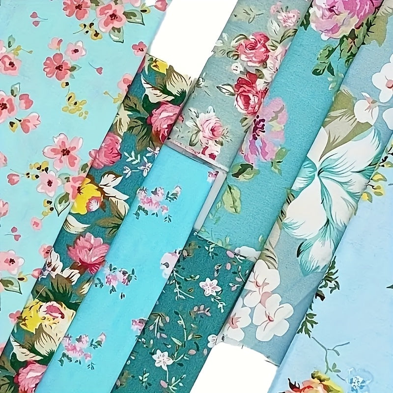 8pcs Floral Fabric Squares Precut Quilting Patchwork High Craft Material