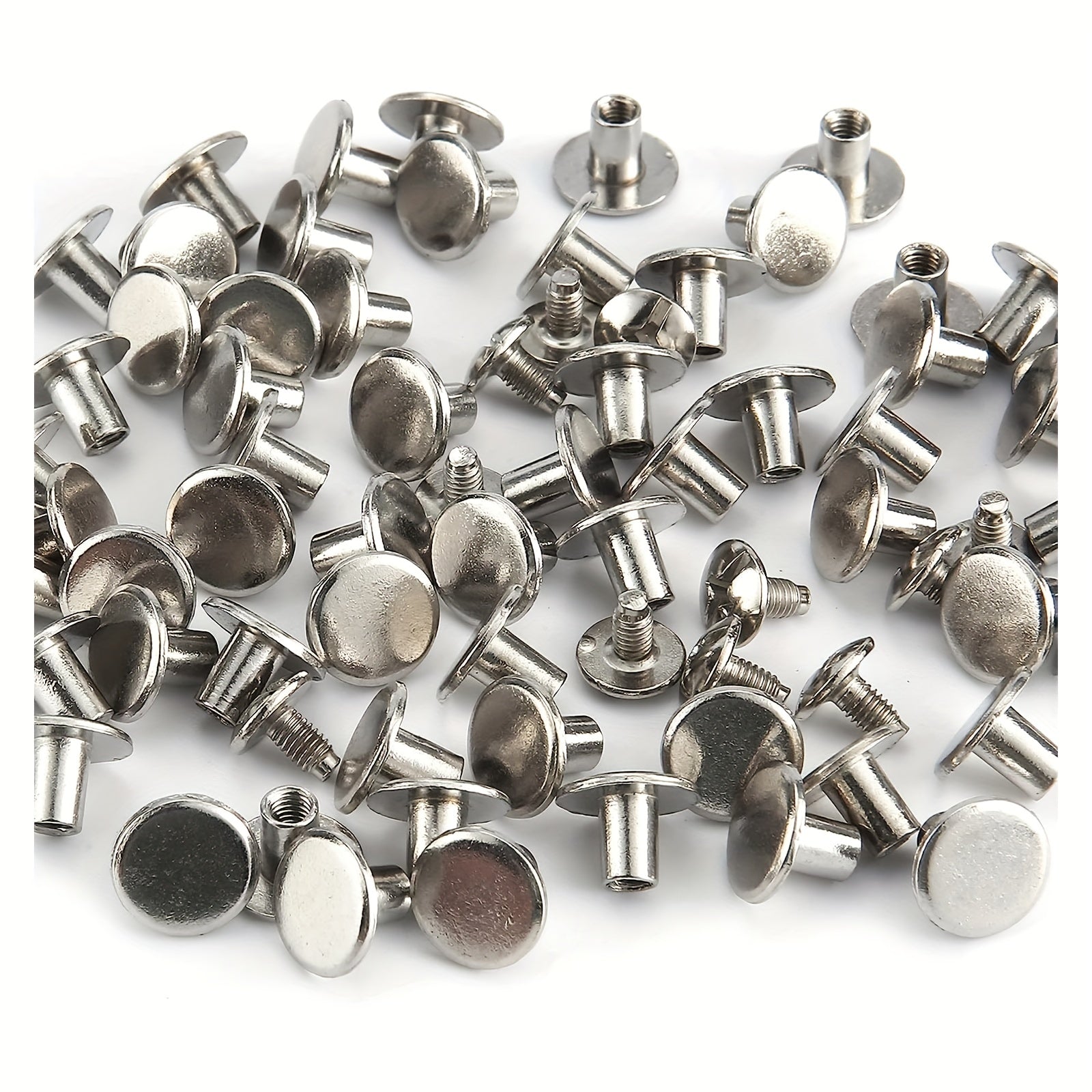 100 Sets Mixed Colors Round Flat Head Chicago Screws For Leather
