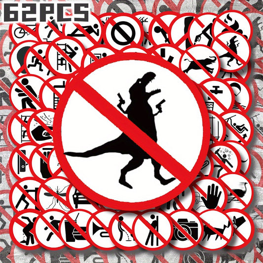 62 Forbidden Marks Theme Stickers for Parties and Back To School