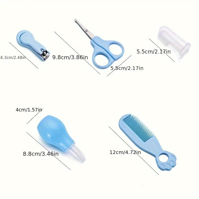 5-Piece Portable Healthcare & Grooming Kit Set with Nose & Tongue Cleaning Tools