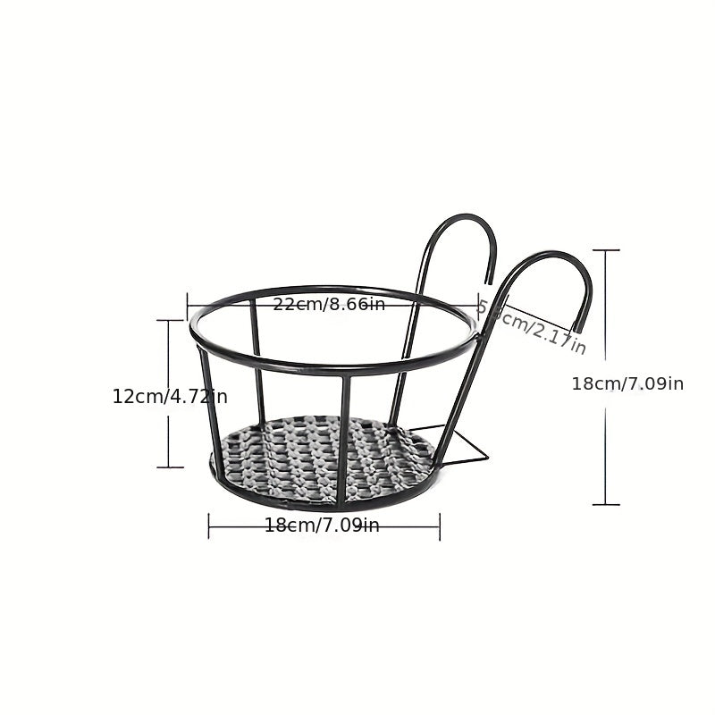 Balcony Iron Flower Pot Rack Over the Rod Flower Planter Holder