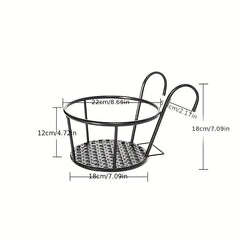 Balcony Iron Flower Pot Rack Over the Rod Flower Planter Holder