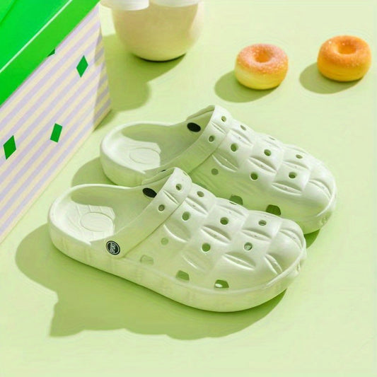 Women's Solid Platform Clogs Slip On Round Toe Non slip Soft Sole Slides
